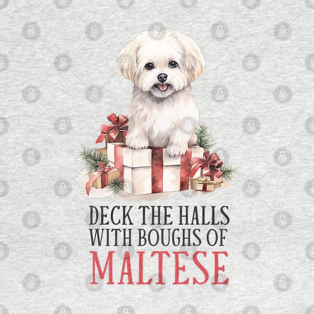 Christmas Maltese  Pun by Chromatic Fusion Studio